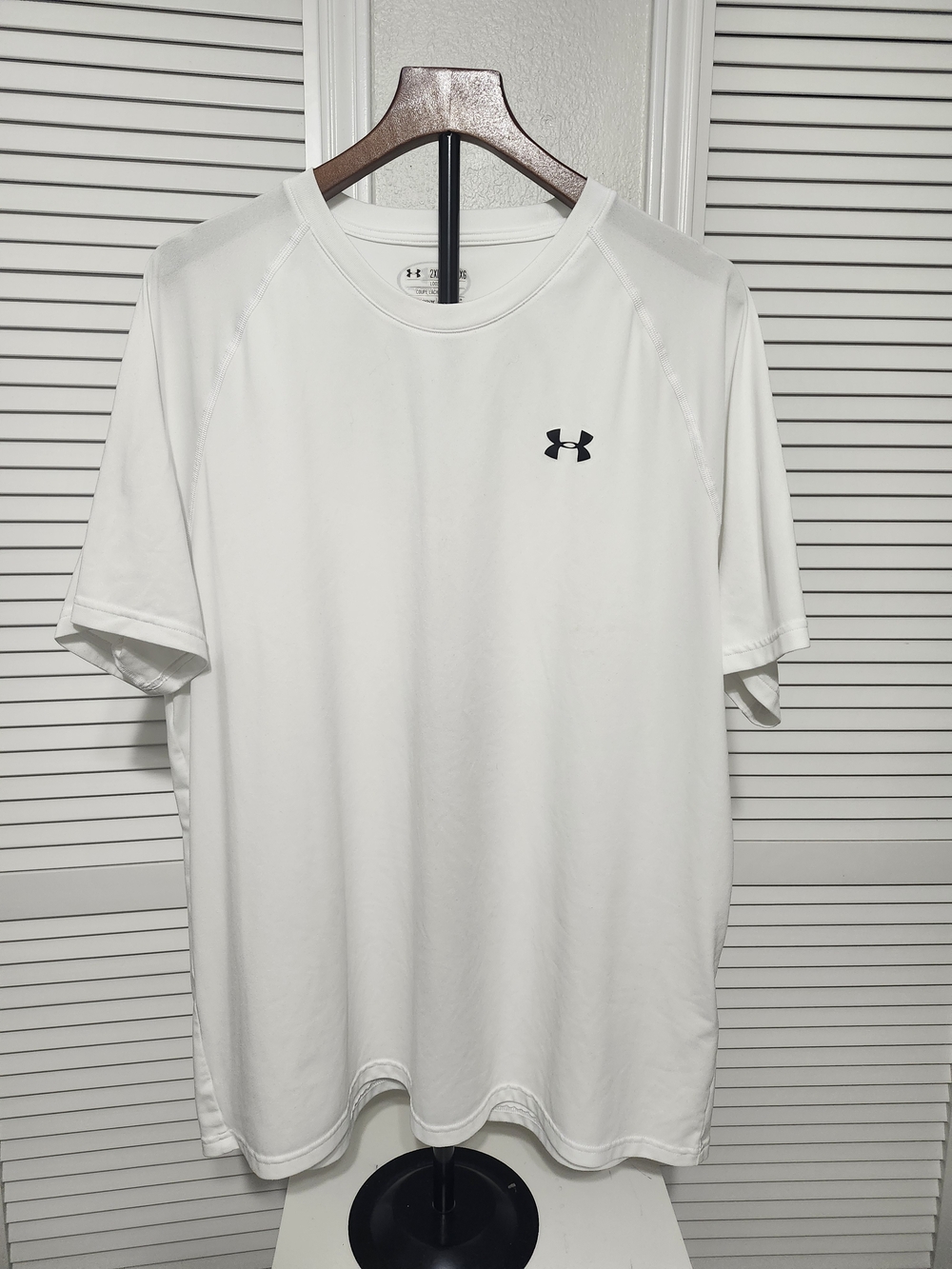 Under Armour White Short Sleeve Performance Tee with Black Logo